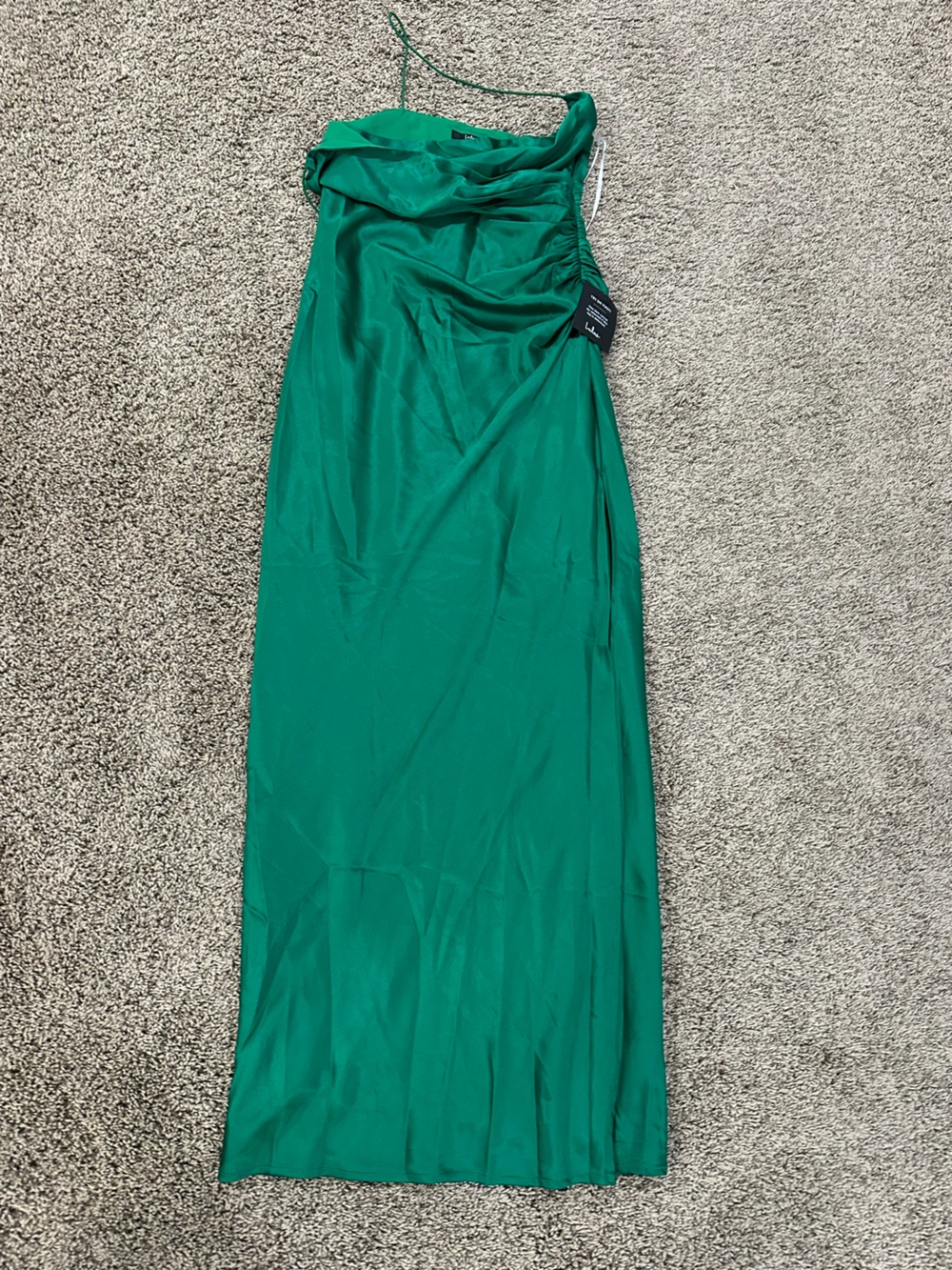 Lulu's Shimmering Green Satin Maxi